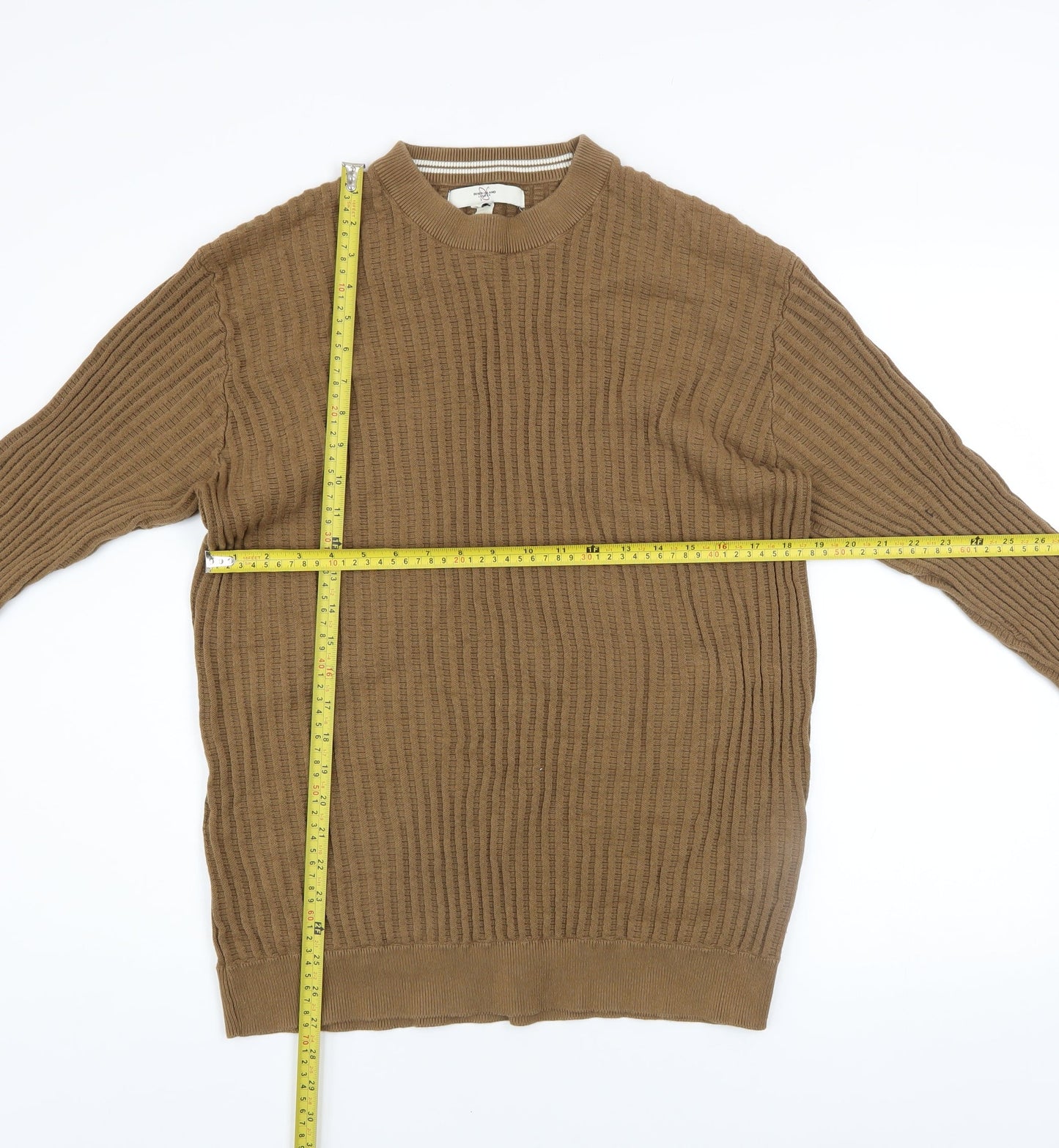 Mens UK Size XL River Island Beige Pullover Jumper