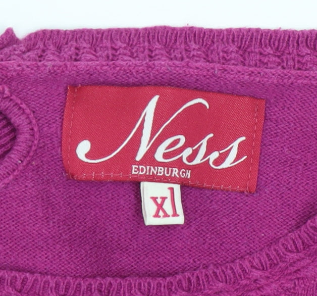 Womens UK Size XL Ness Pink Pullover Jumper
