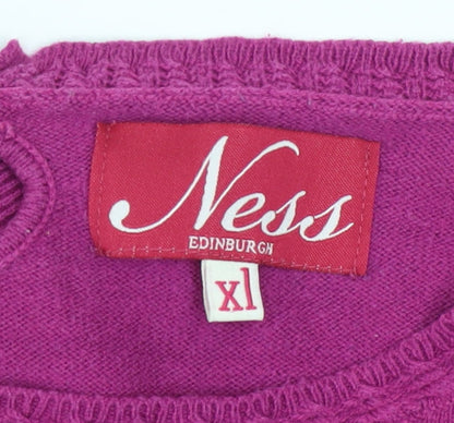 Womens UK Size XL Ness Pink Pullover Jumper