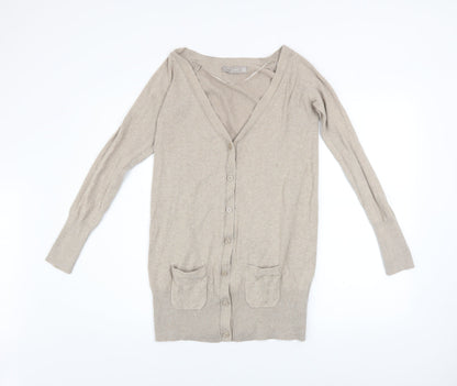 Mens UK Size S Zara Beige Cardigan Jumper