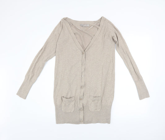 Mens UK Size S Zara Beige Cardigan Jumper