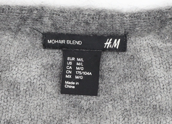 Womens UK Size M H&M Grey Cardigan Jumper