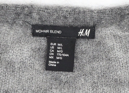 Womens UK Size M H&M Grey Cardigan Jumper
