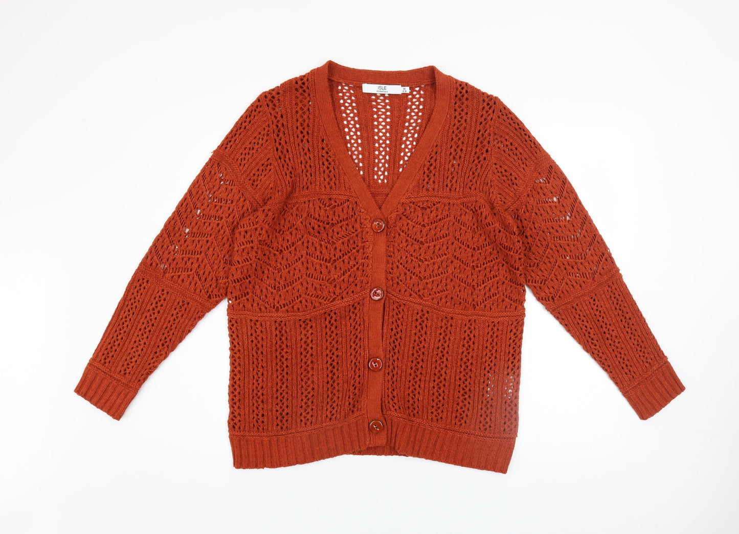 Womens UK Size 14-16 Isle Essentials Brown Cardigan Jumper