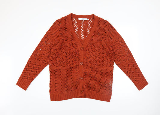 Womens UK Size 14-16 Isle Essentials Brown Cardigan Jumper