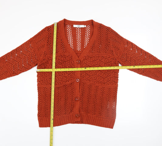 Womens UK Size 14-16 Isle Essentials Brown Cardigan Jumper