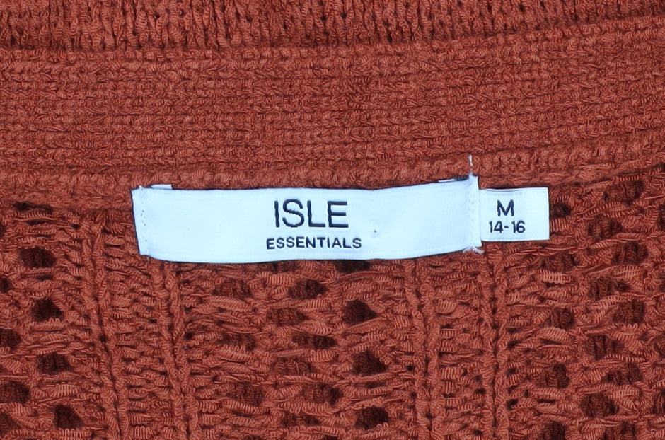 Womens UK Size 14-16 Isle Essentials Brown Cardigan Jumper