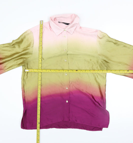 Womens UK Size S Zara Multicoloured Basic Button-Up
