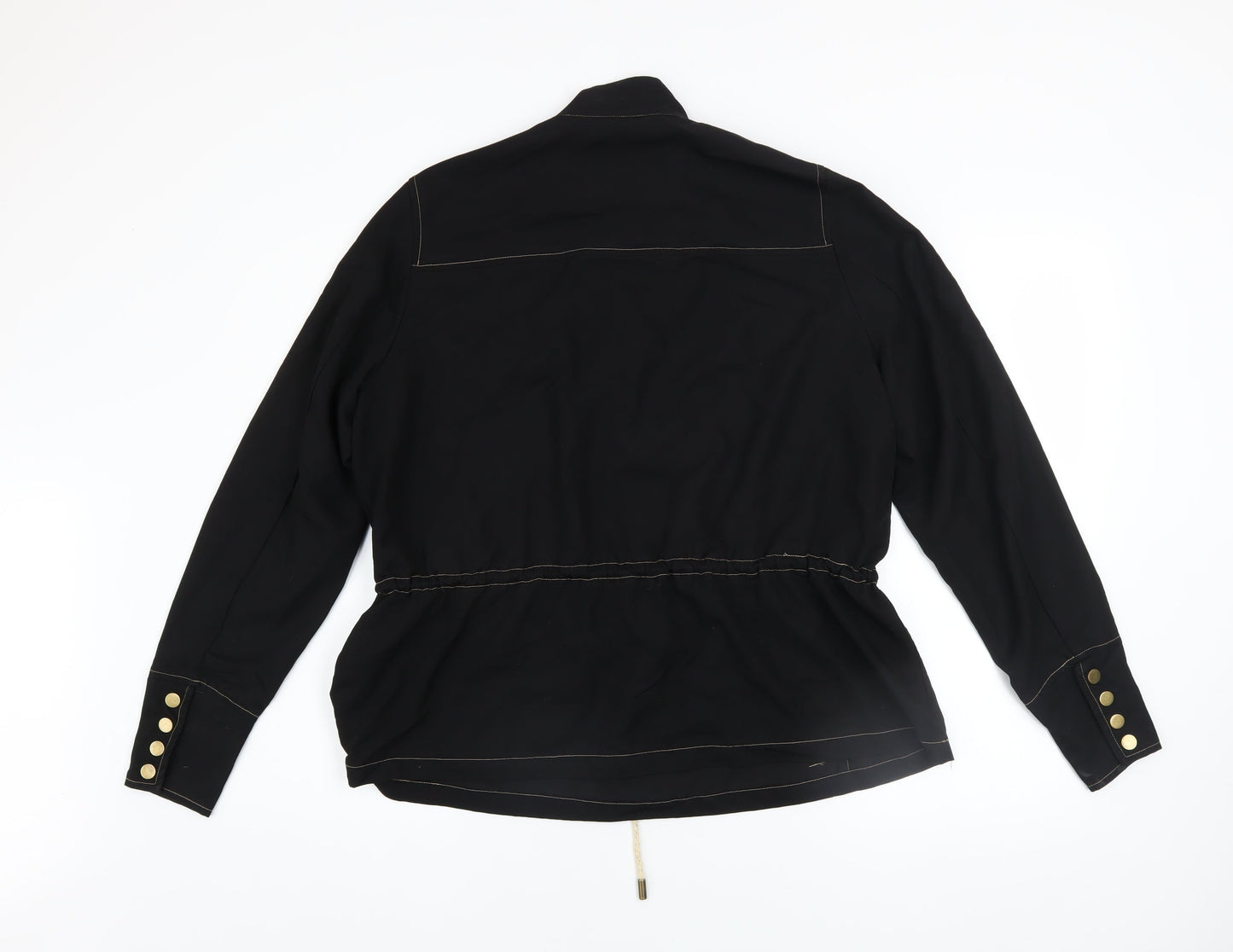 Womens UK Size S NÜ Denmark Black Henley Sweatshirt