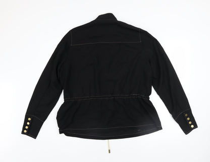 Womens UK Size S NÜ Denmark Black Henley Sweatshirt