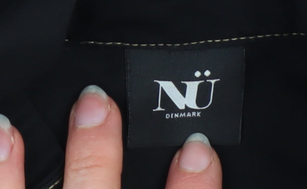 Womens UK Size S NÜ Denmark Black Henley Sweatshirt