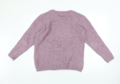 Womens UK Size M Isle Purple Pullover Jumper