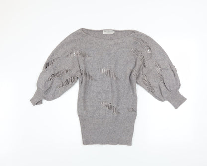 Womens UK Size S Ravi Famous Grey Pullover Jumper
