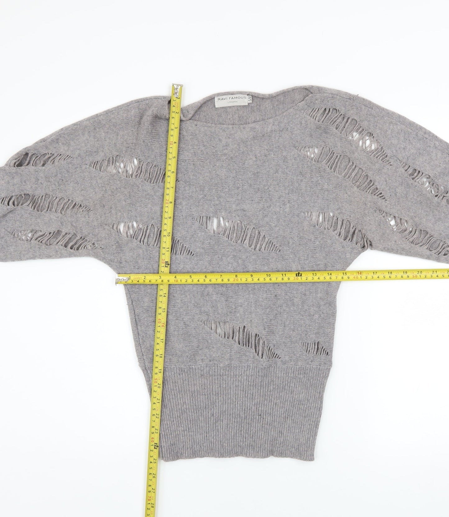 Womens UK Size S Ravi Famous Grey Pullover Jumper