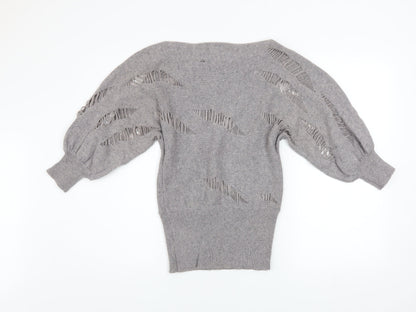 Womens UK Size S Ravi Famous Grey Pullover Jumper
