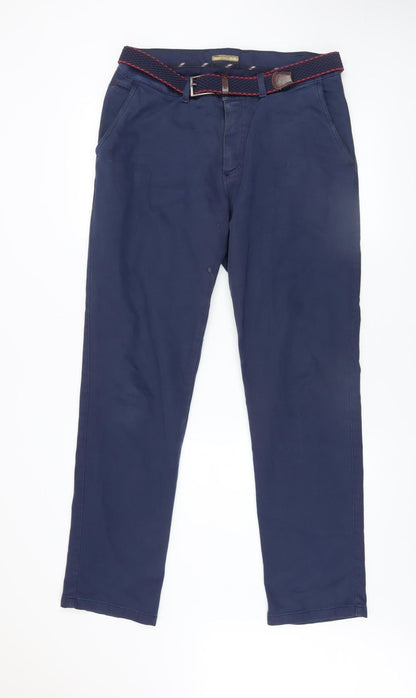 Mens UK Size 34 LCDN Regular Fit Chino Blue Trousers