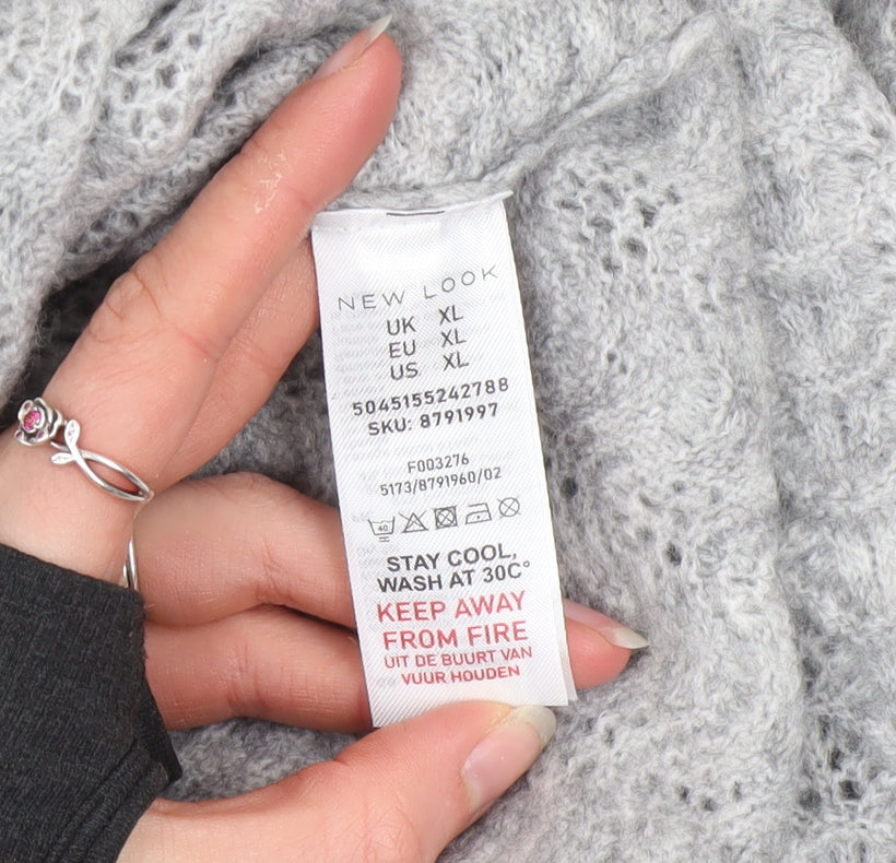 Womens UK Size XL New Look Grey Pullover Jumper