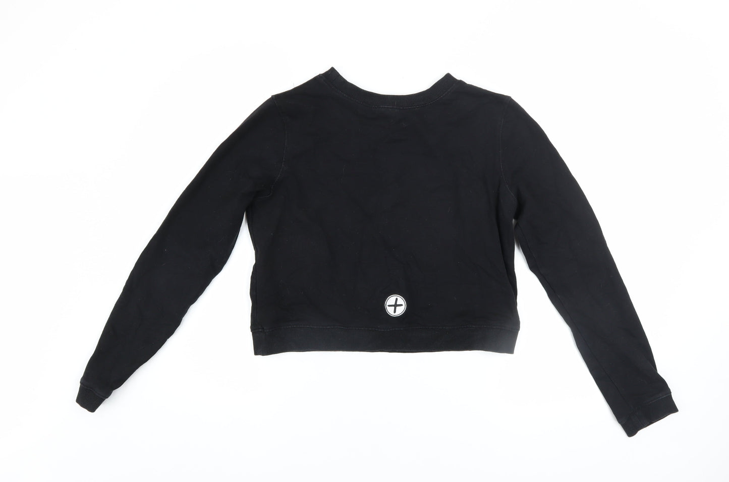 Womens UK Size XS Gym+Coffee Black Pullover Sweatshirt