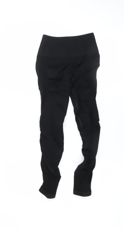 Womens UK Size XS ALPHALETE Slim Fit Leggings Black Leggings