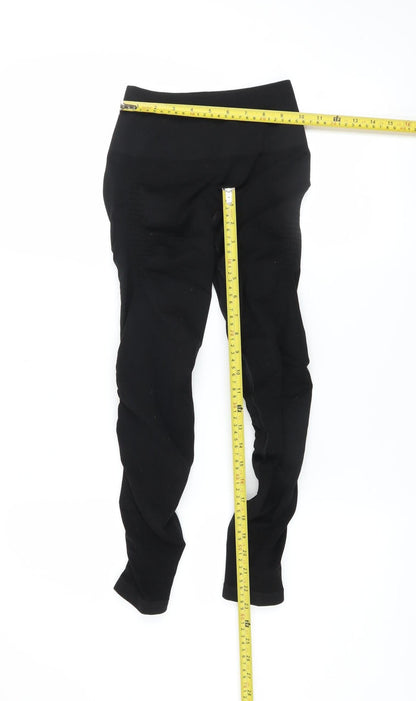 Womens UK Size XS ALPHALETE Slim Fit Leggings Black Leggings