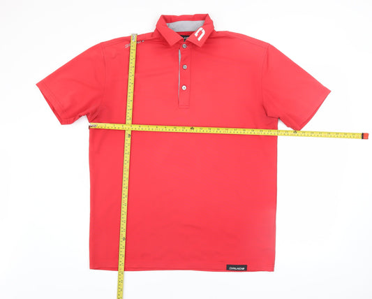 Mens UK Size L Druids Red Golf Polo