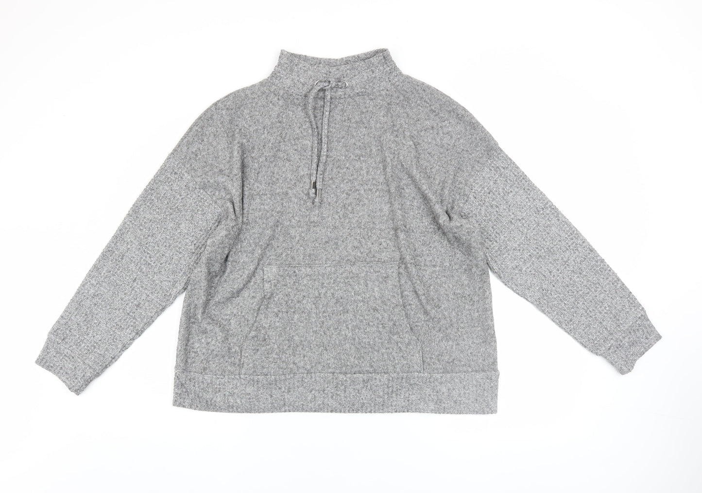 Nutmeg Women's Grey Size 14 Pullover Hoodie with Drawstring Neck