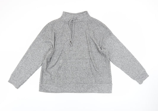 Nutmeg Women's Grey Size 14 Pullover Hoodie with Drawstring Neck