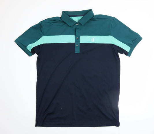 Mens UK Size M Pádraig Harrington Blue Golf Polo