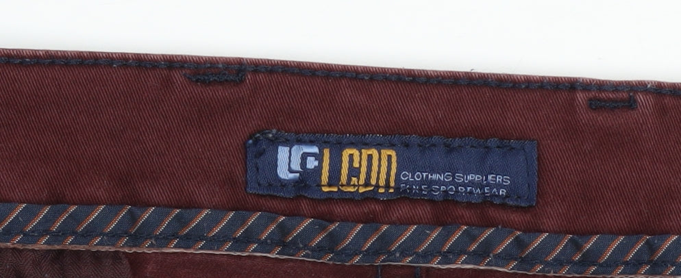 Mens UK Size 34 LODD Regular Fit Chino Brown Trousers