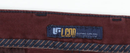 Mens UK Size 34 LODD Regular Fit Chino Brown Trousers