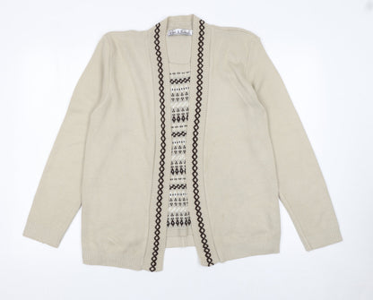 Womens UK Size M Pure & Natural Beige Cardigan Jumper