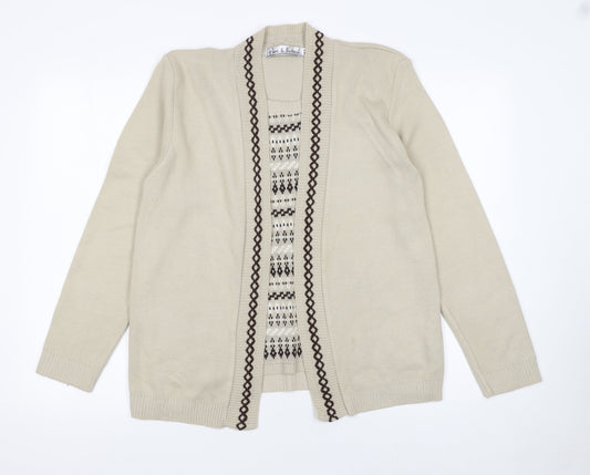 Womens UK Size M Pure & Natural Beige Cardigan Jumper
