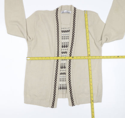 Womens UK Size M Pure & Natural Beige Cardigan Jumper