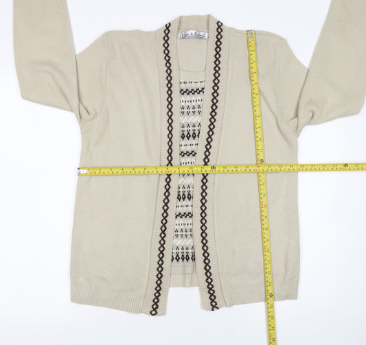 Womens UK Size M Pure & Natural Beige Cardigan Jumper