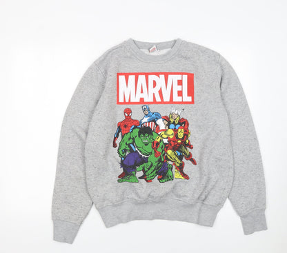 Mens UK Size M Marvel Comics Grey Pullover Sweatshirt