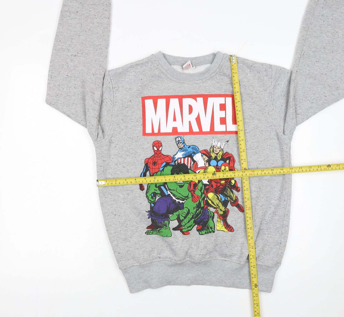 Mens UK Size M Marvel Comics Grey Pullover Sweatshirt