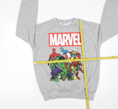 Mens UK Size M Marvel Comics Grey Pullover Sweatshirt