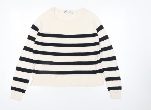 Womens UK Size 12 Zara Ivory Pullover Jumper