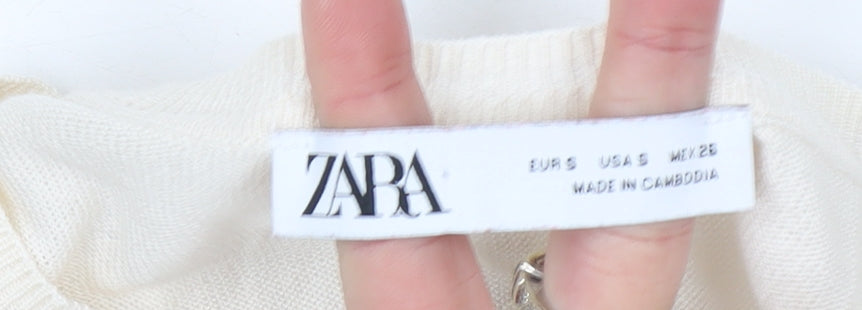Womens UK Size 12 Zara Ivory Pullover Jumper