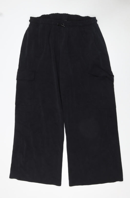 Womens UK Size XL Dunnes Stores Relaxed Fit Cargo Black Trousers