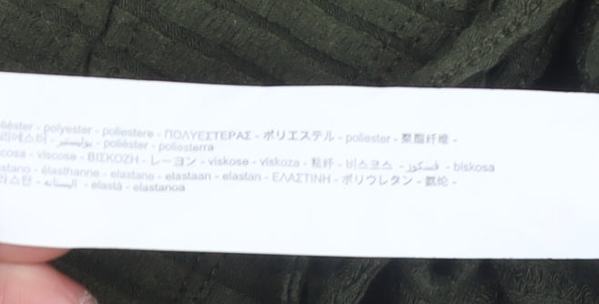 Womens UK Size S Zara Green Cropped T-Shirt