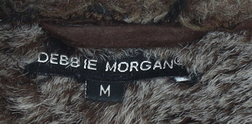 Womens UK Size M Debbie Morgan Brown Biker Coat