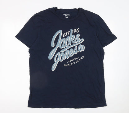 Mens UK Size L JACK & JONES Blue  T-Shirt