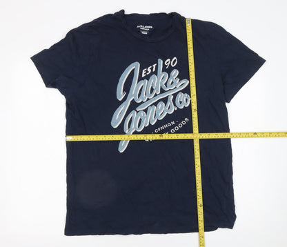 Mens UK Size L JACK & JONES Blue  T-Shirt