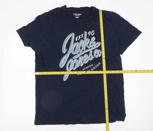 Mens UK Size L JACK & JONES Blue  T-Shirt