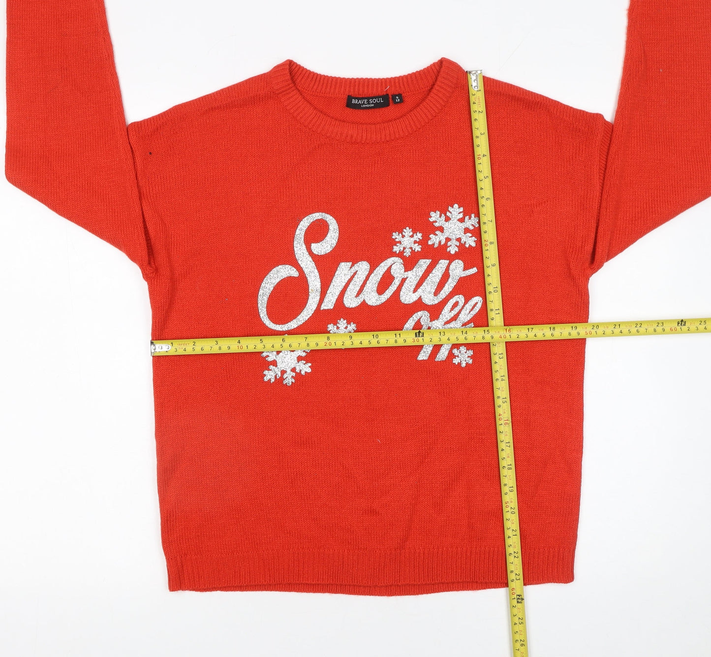 Womens UK Size S Brave Soul Red Pullover Jumper