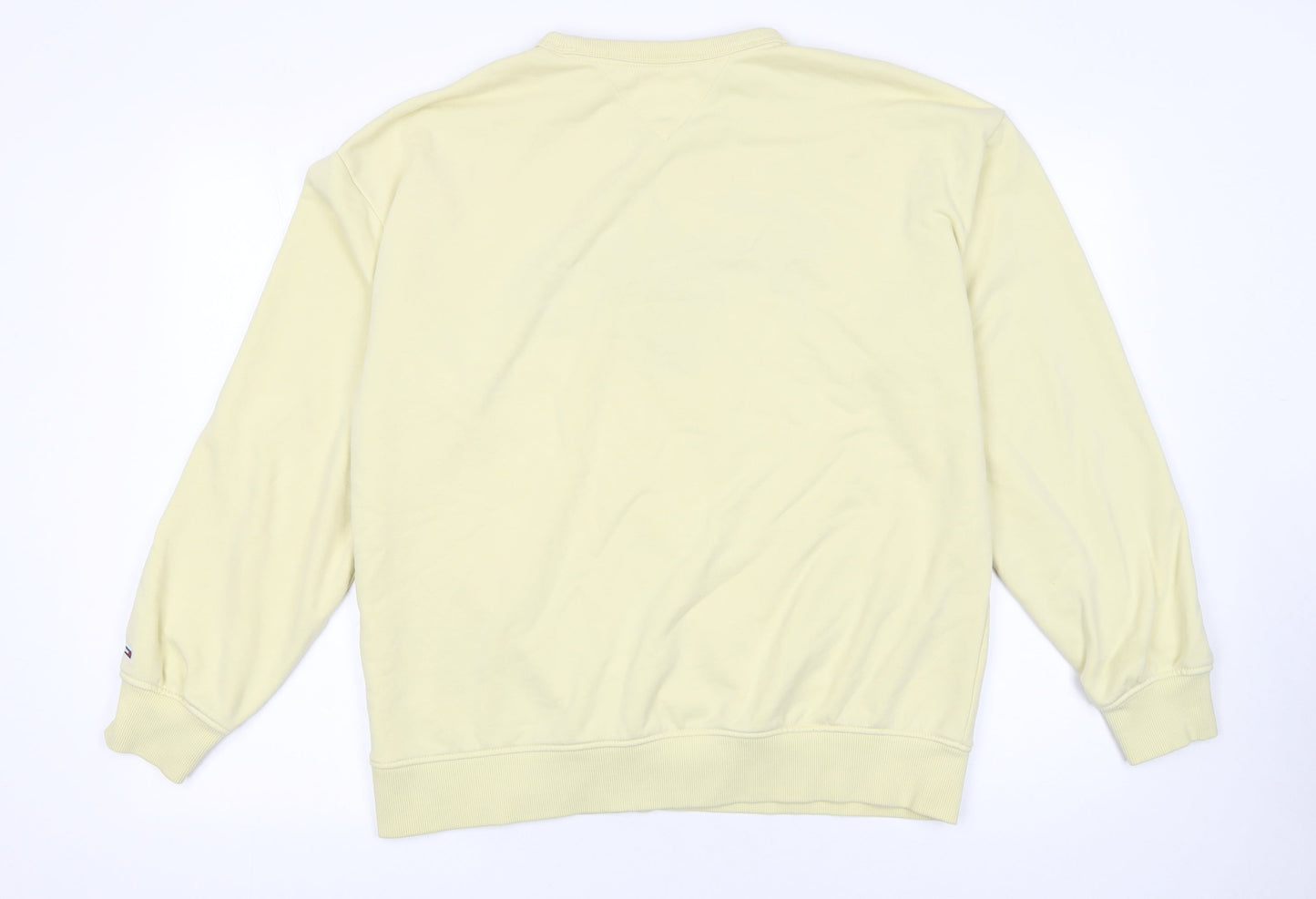 Mens UK Size M Tommy Jeans Yellow Pullover Sweatshirt