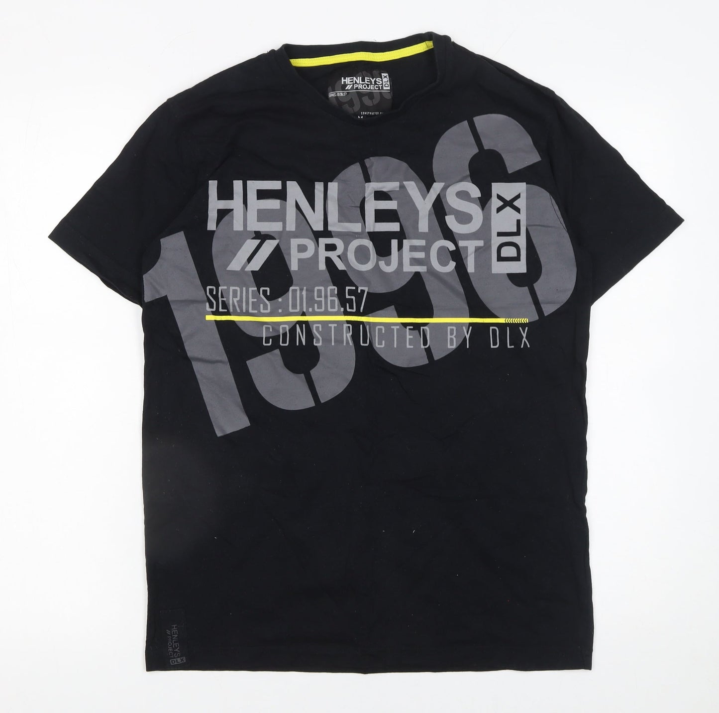 Mens UK Size M Henleys Black  T-Shirt