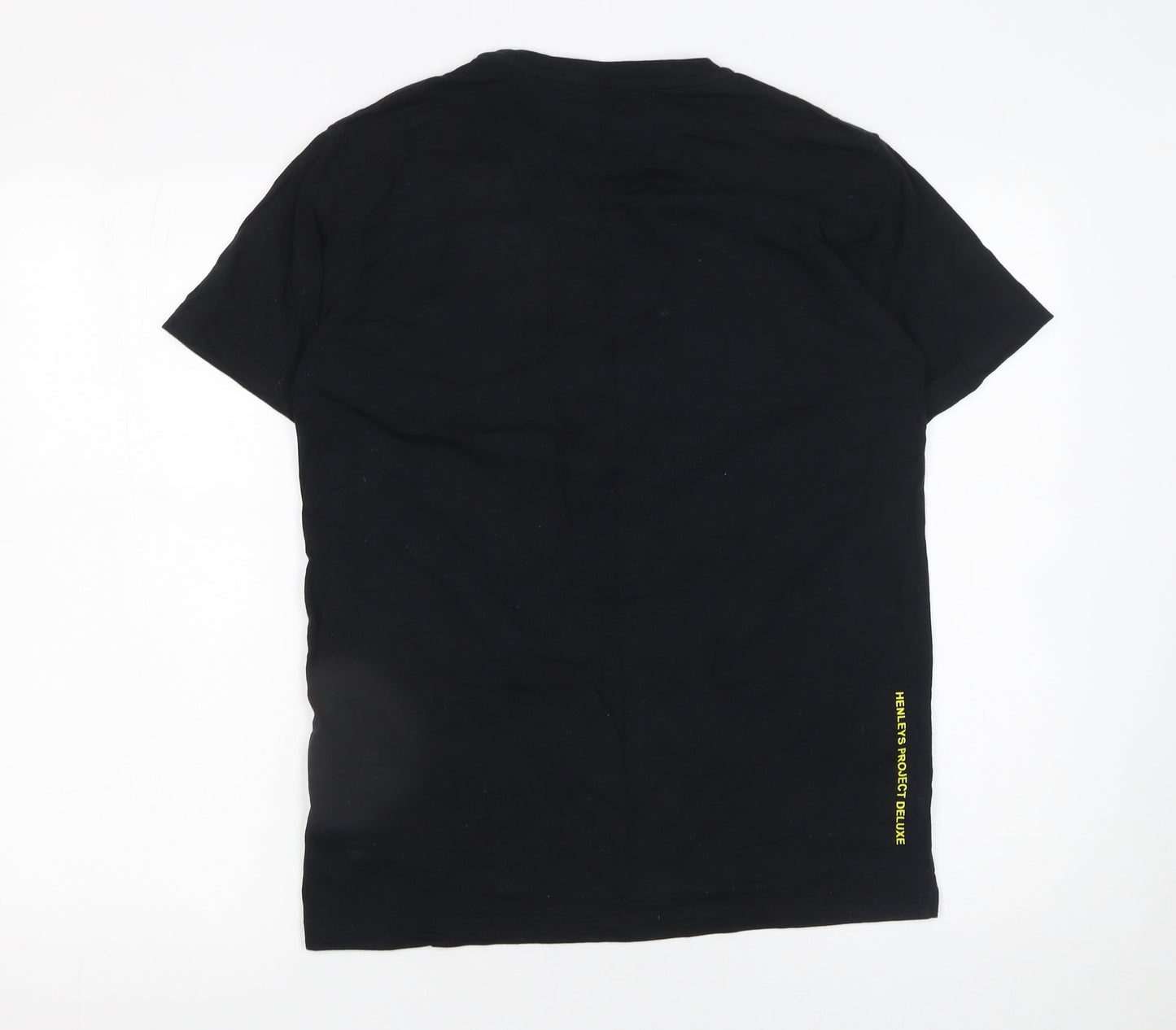 Mens UK Size M Henleys Black  T-Shirt