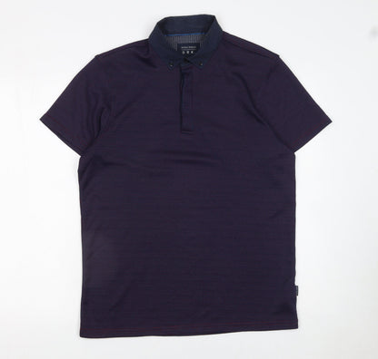 Mish Mash Men’s Blue Geometric Polo Shirt Size L Button Collar